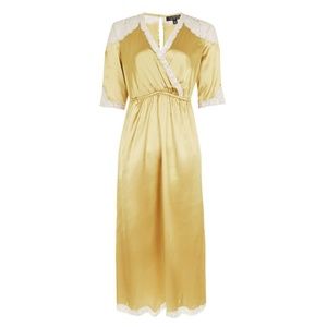 Topshop | Dresses | Topshop Lace Insert Satin Popover Midi Slip Dress |  Poshmark